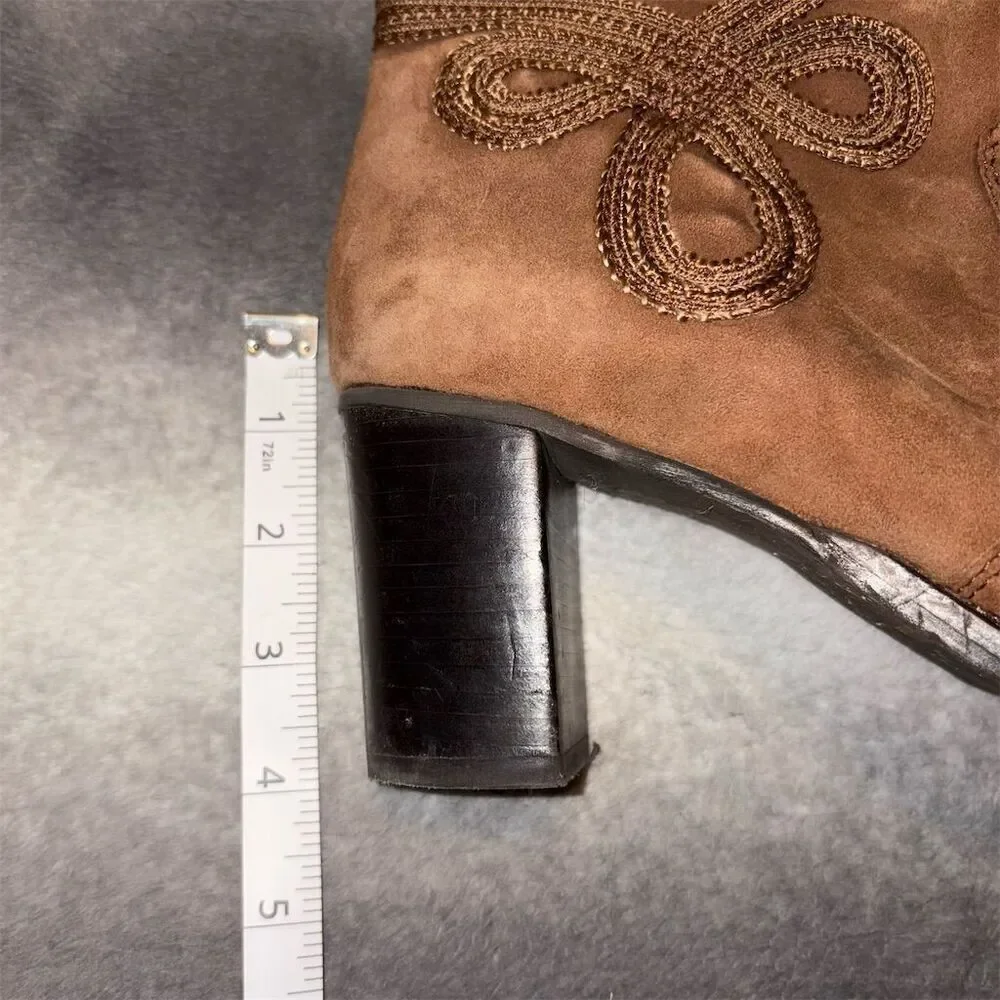 Very Volatile Women's Brown Western Embroidered Ankle Boots Size 9